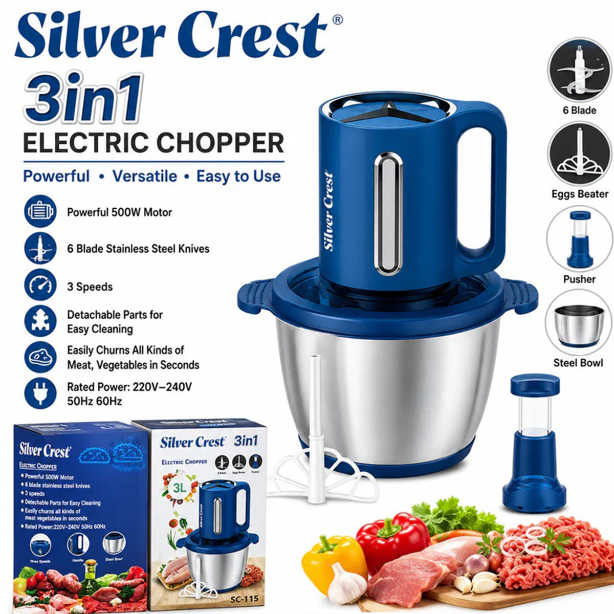 Silver Crest Chopper 3 in 1 - 3L
